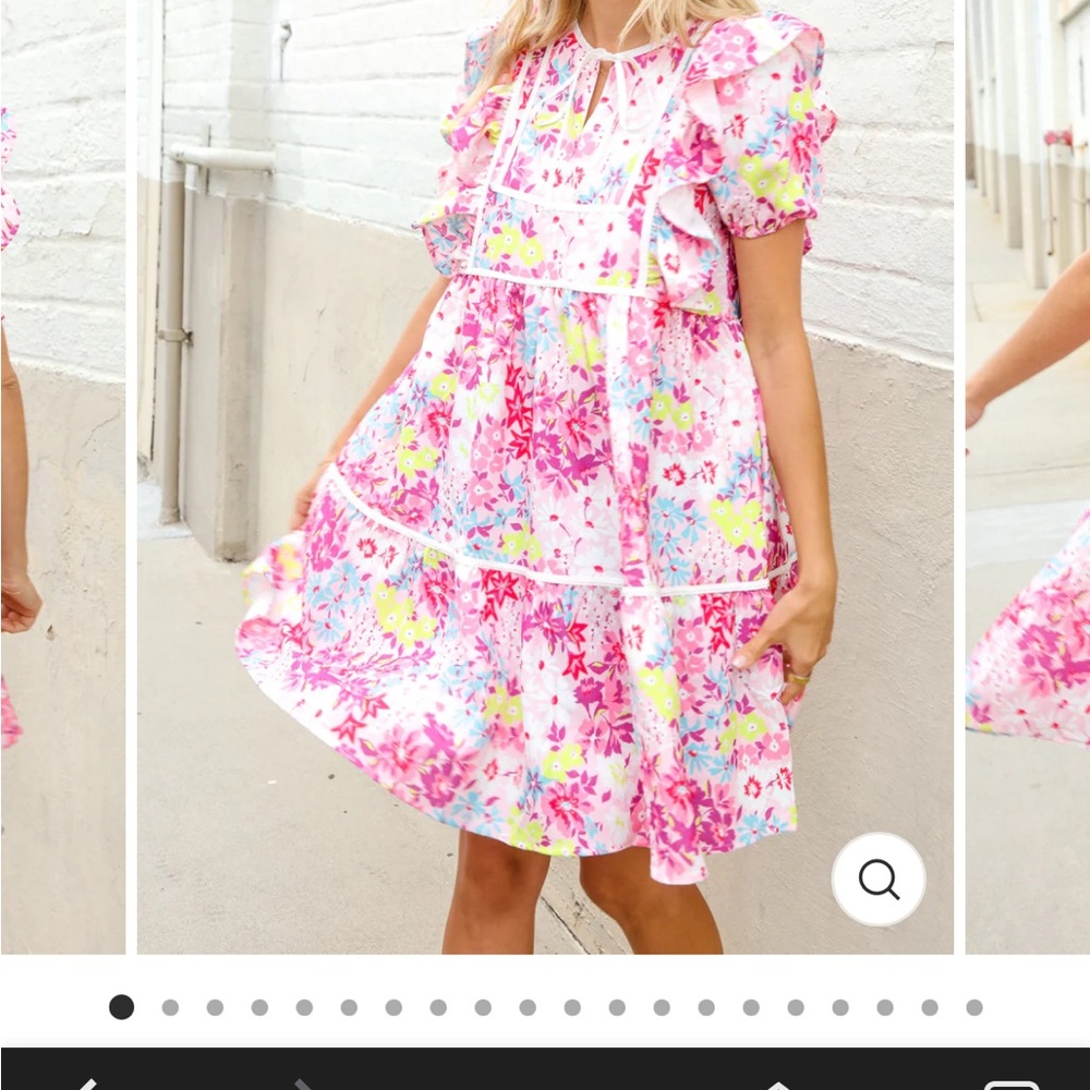 Bloom women’s Floral Dress - Pink and Yellow